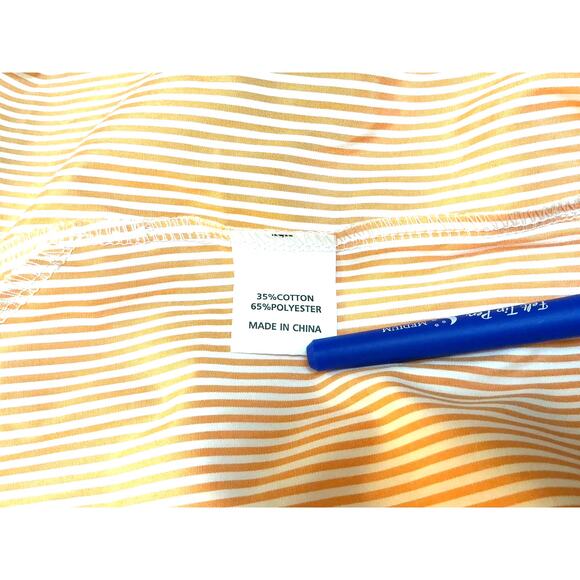 Striped Button-Down High-Low Shirt Smocked Cuffs Pockets SZ L Oversized No-Iron - Picture 8 of 8